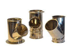 Depart - Tuyau de Branchement Ø120 mm Asymétrique 45° Bordé et Inoxydable 0,8 mm